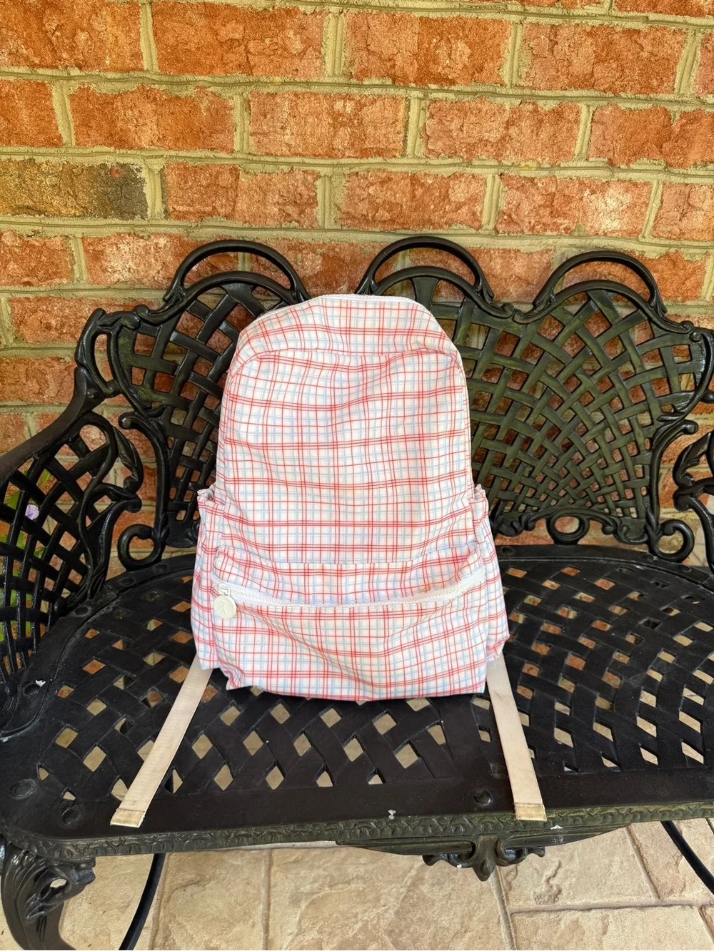 TRVL Design Kids Red, Blue & White Plaid Backpack - Lightweight School Bag